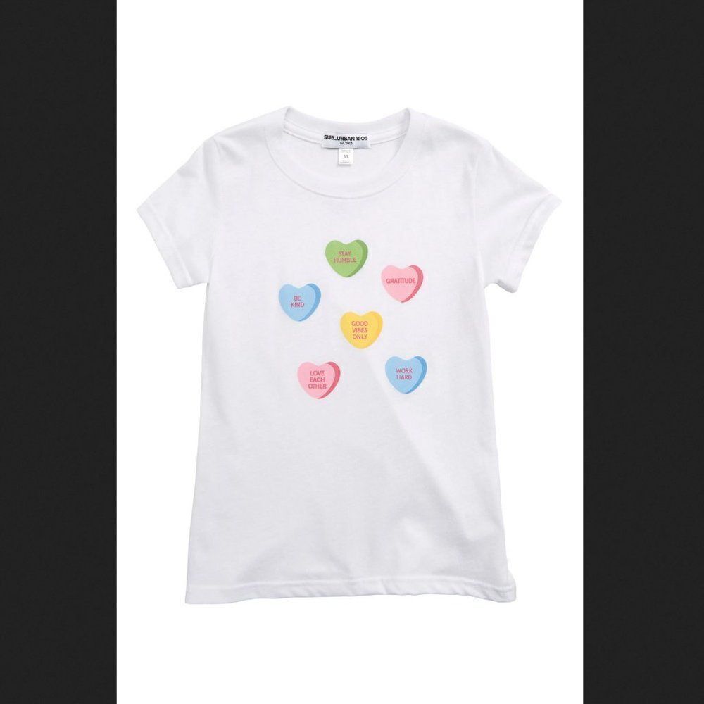 Girl's Sub Urban Riot Candy Hearts Tee Size XL (16)